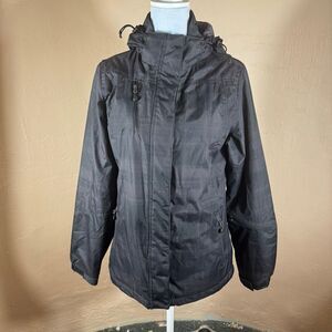 Port Authority Black Hooded Jacket Lightweight Coat Women’s Size M